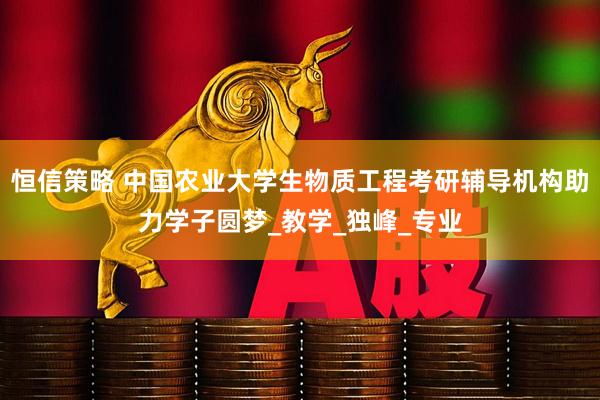 恒信策略 中国农业大学生物质工程考研辅导机构助力学子圆梦_教学_独峰_专业